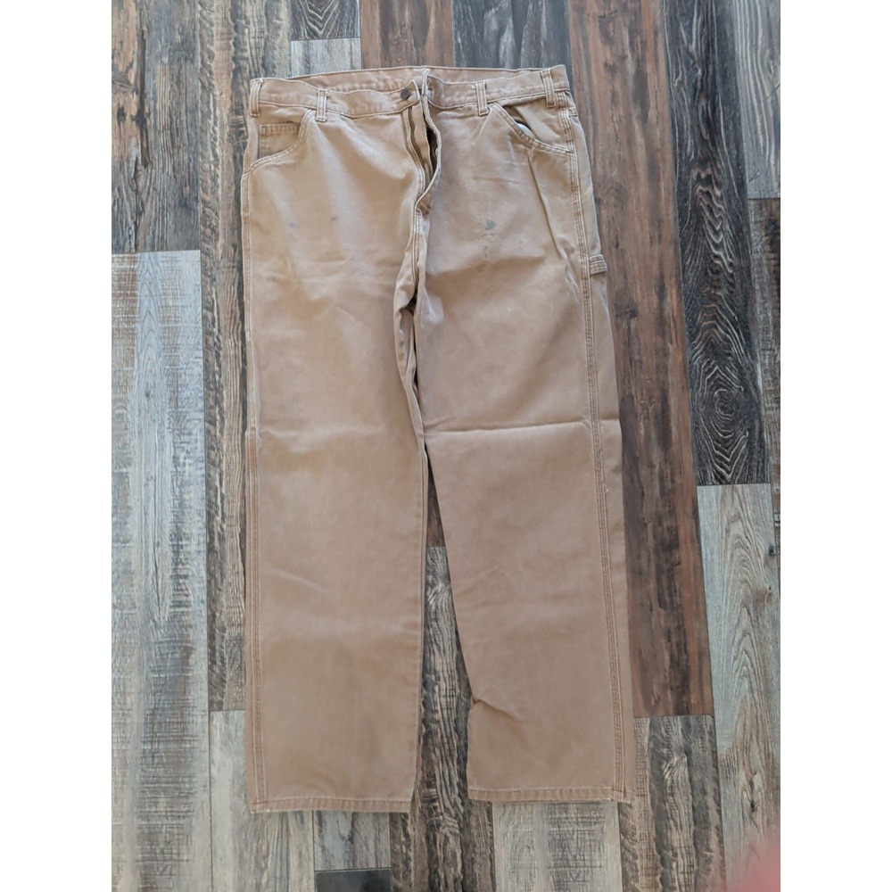 Dickies Carpenter Pants Brown Men's 40x30 Canvas Workwear Utility